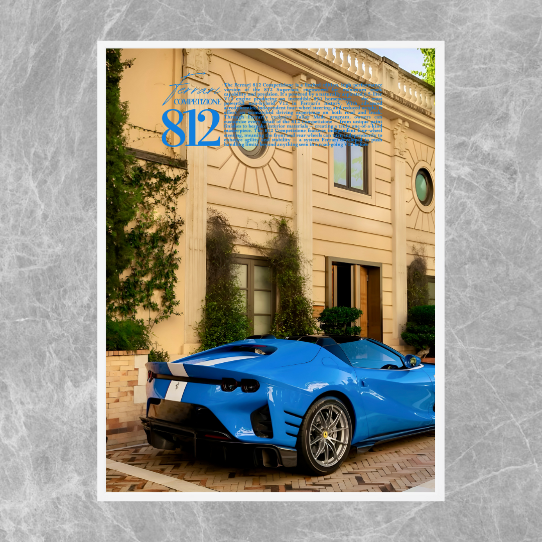 Ferrari 812 Competizione Blue Rear - Old Money