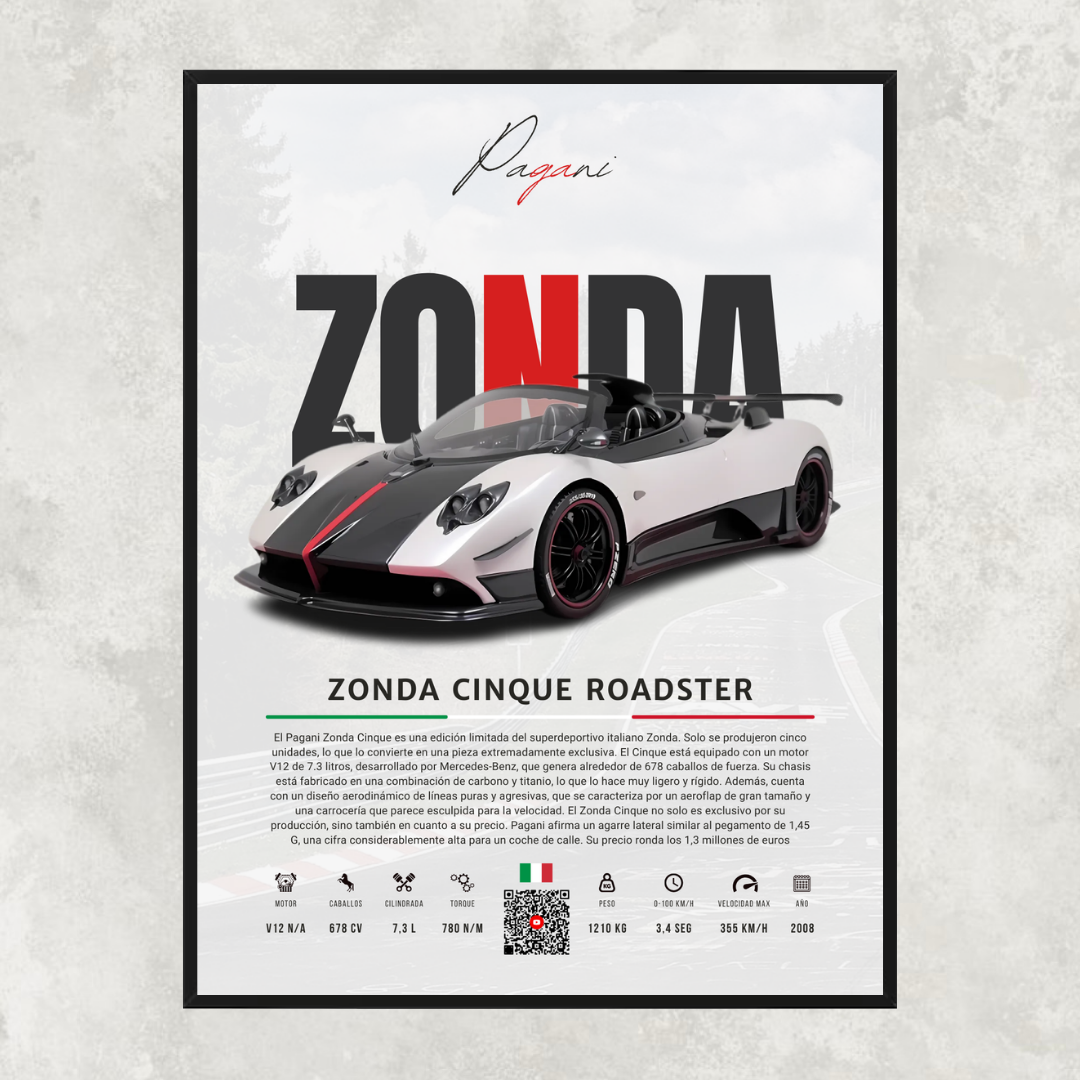 Pagani Zonda Cinque Roadster - Descriptive