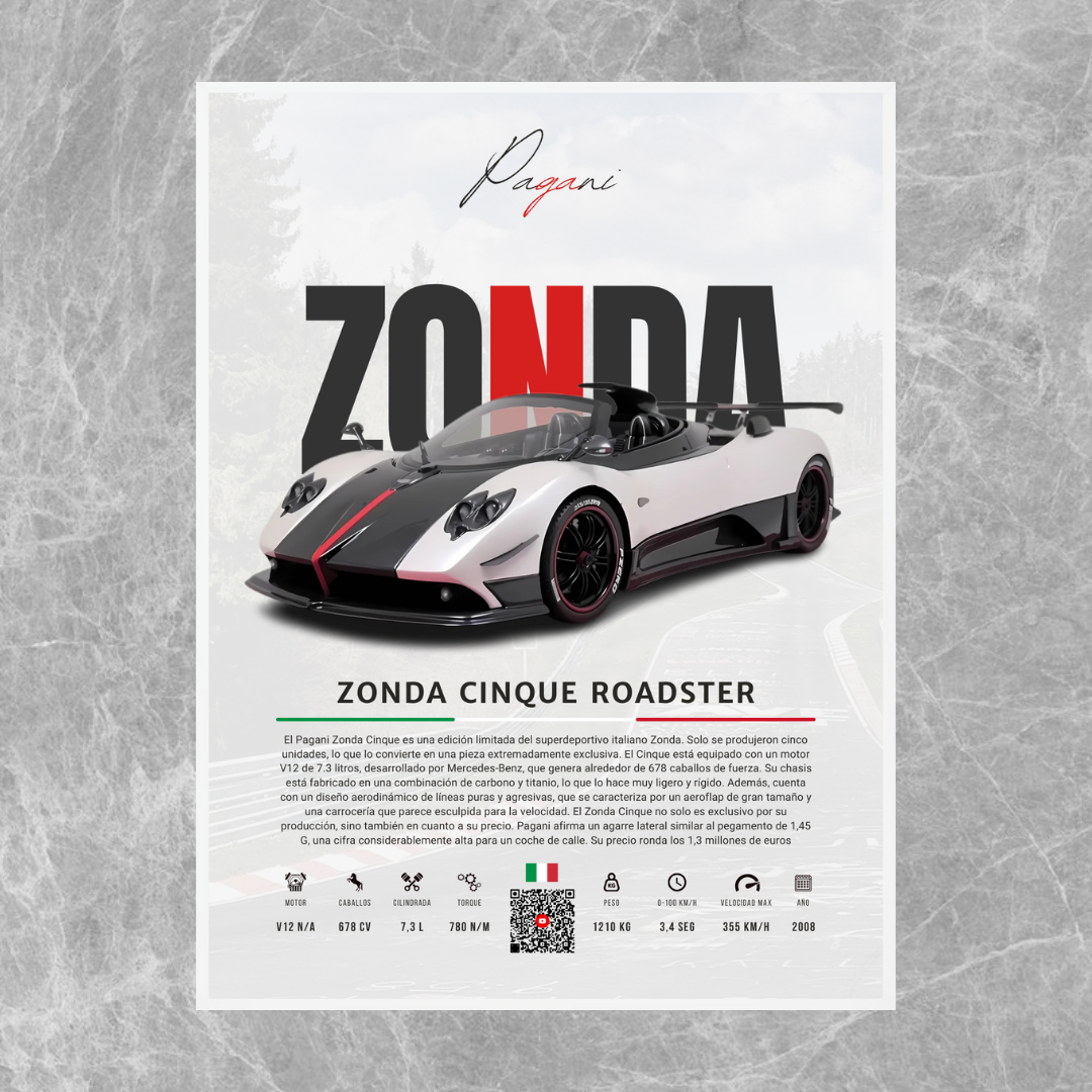 Pagani Zonda Cinque Roadster - Descriptive