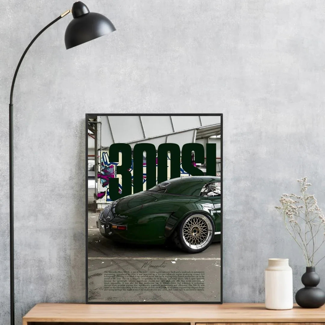 Mercedes 300 SL verte - Galerie
