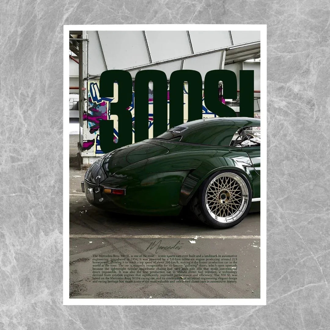 Mercedes 300 SL verte - Galerie