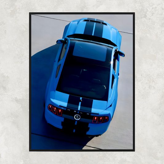 Ford Mustang Shelby Blue Top View - Old Money