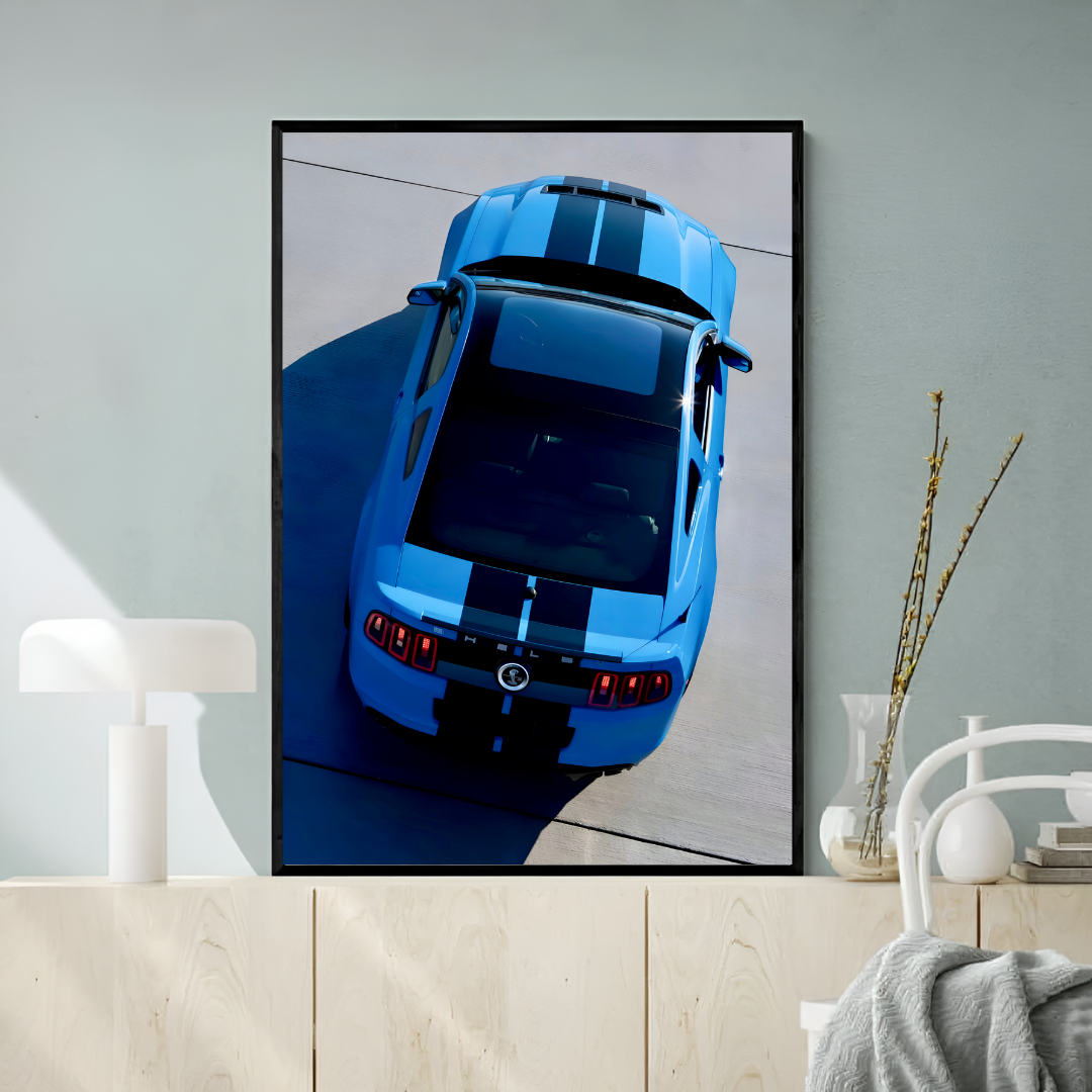 Ford Mustang Shelby Blue Top View - Old Money