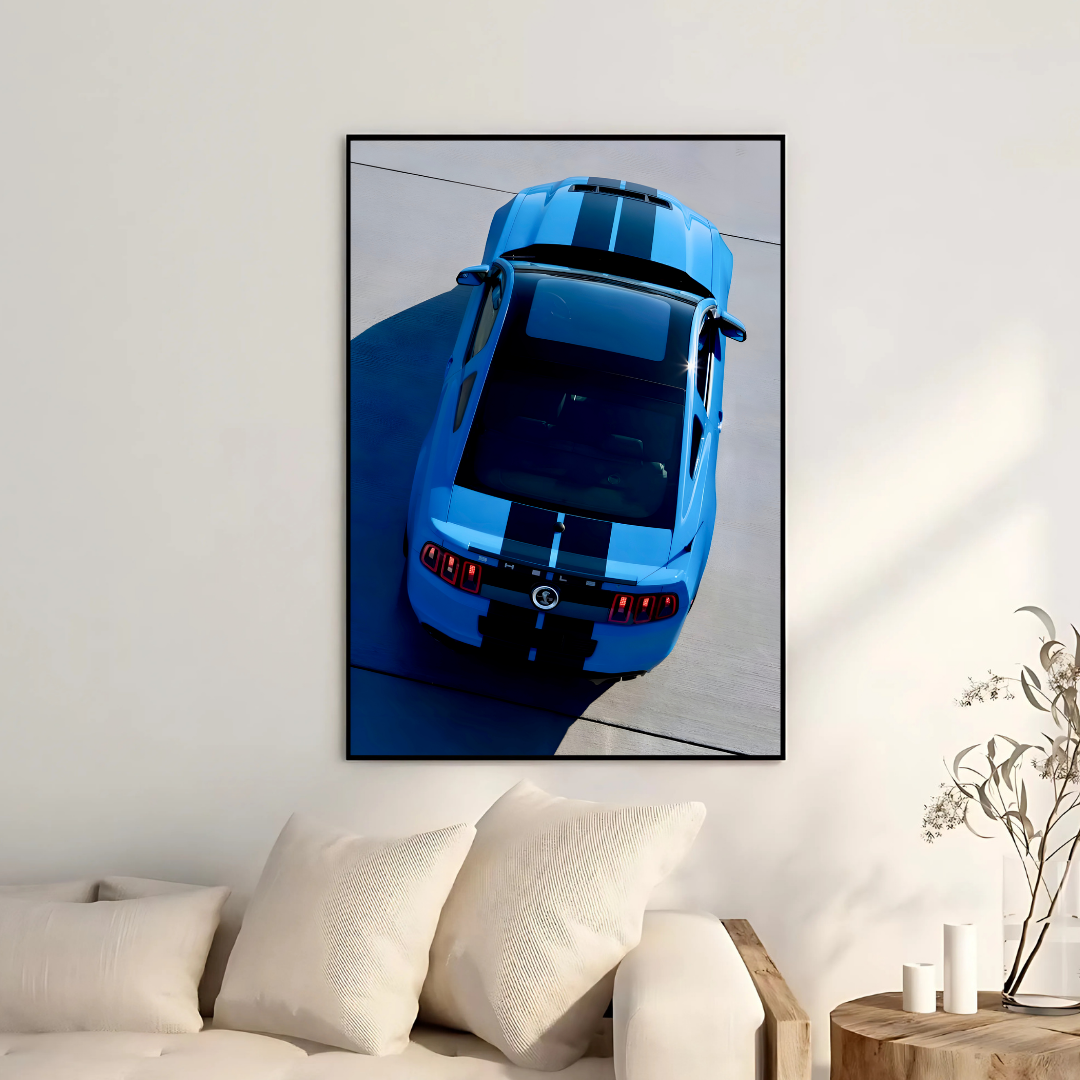 Ford Mustang Shelby Blue Top View - Old Money
