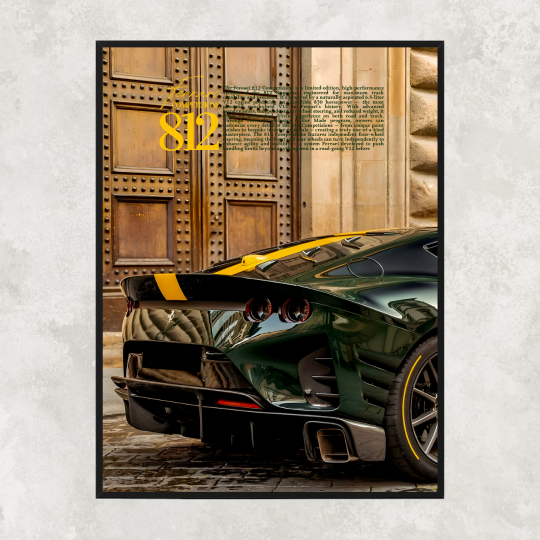 Ferrari 812 Competizione Green Rear - Old money