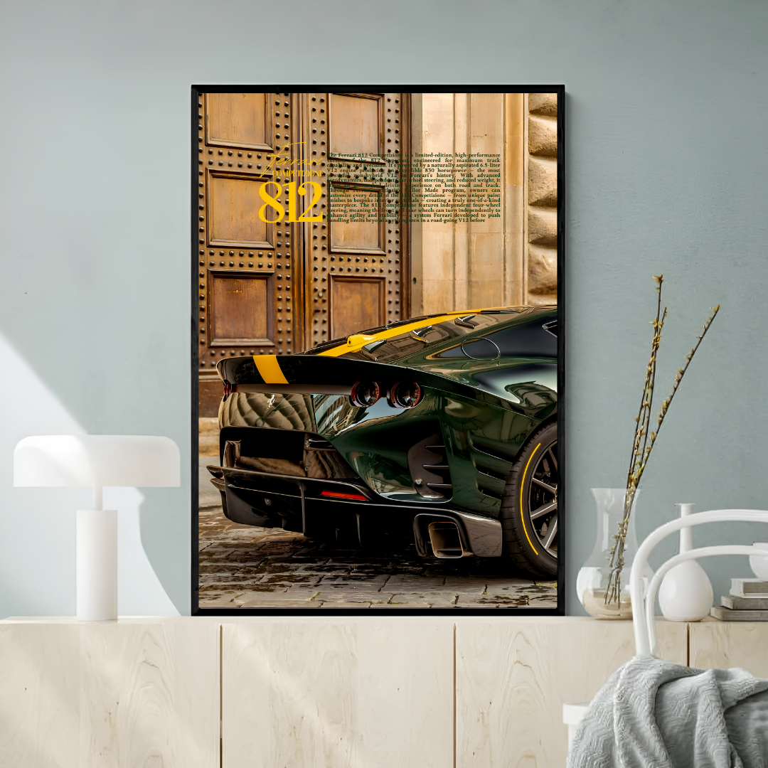 Ferrari 812 Competizione Green Rear - Old money