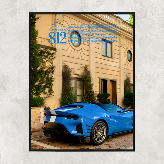 Ferrari 812 Competizione Blue Rear - Old Money