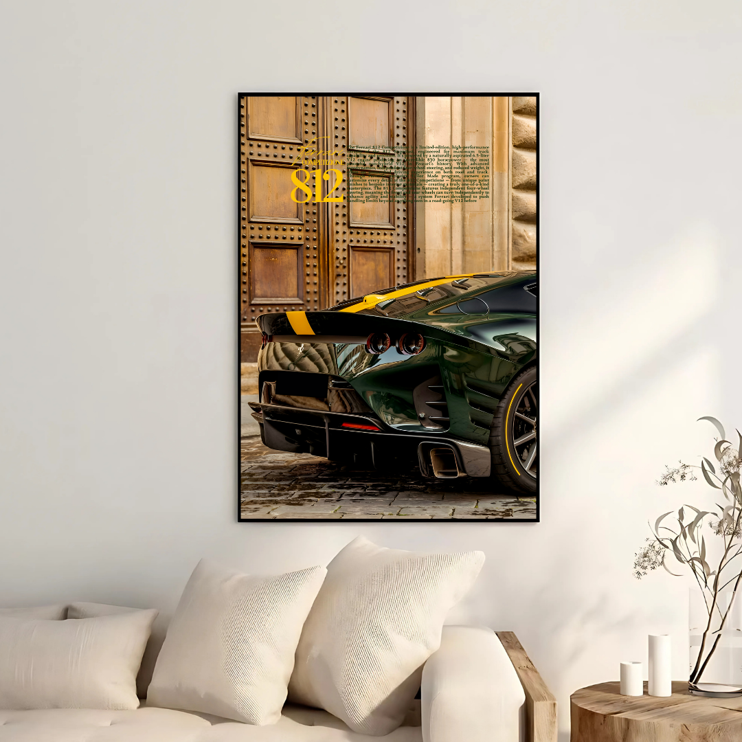 Ferrari 812 Competizione Green Rear - Old money