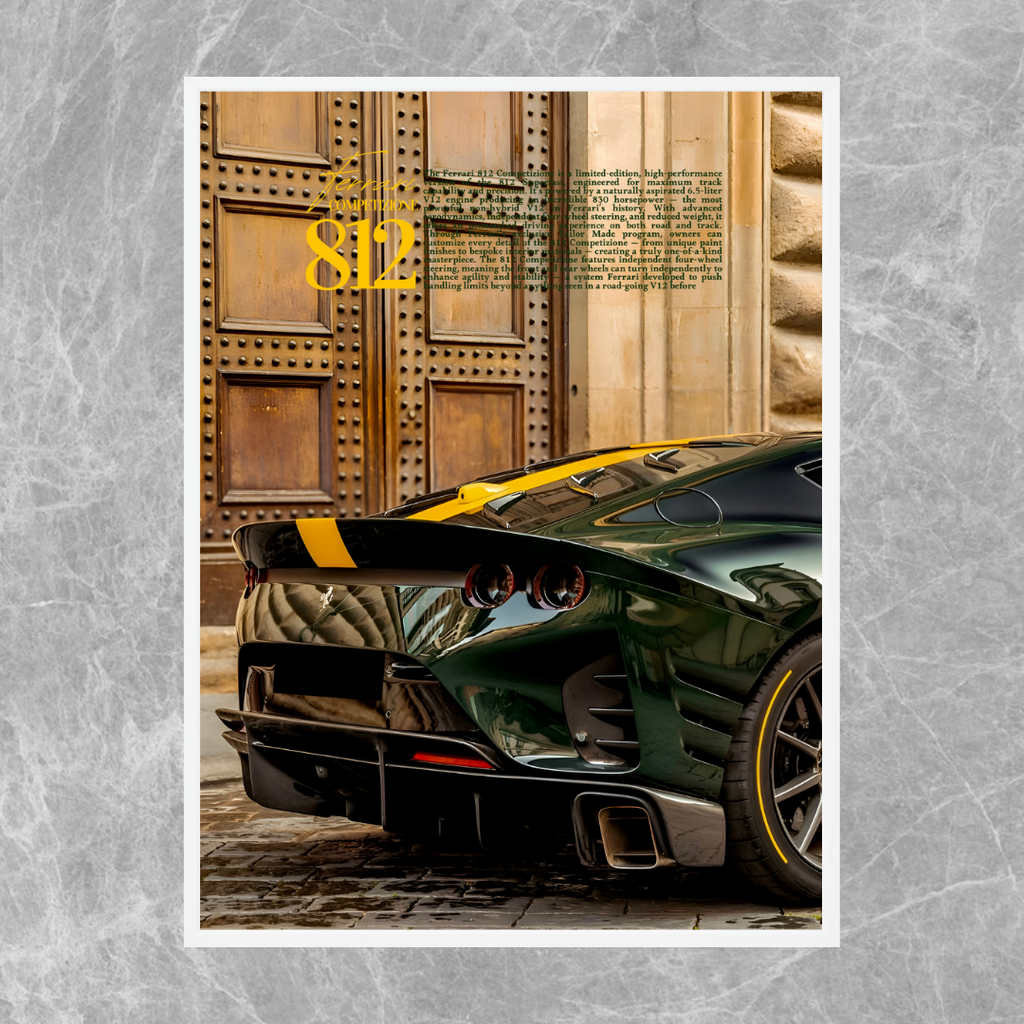 Ferrari 812 Competizione Green Rear - Old money