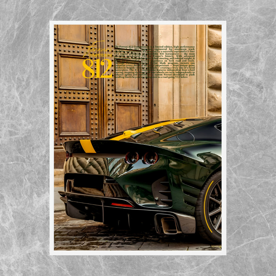 Ferrari 812 Competizione Green Rear - Old money