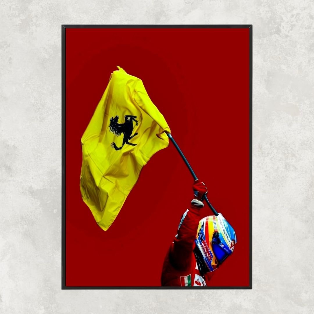 Fernando Alonso Ferrari Flag - Gallery
