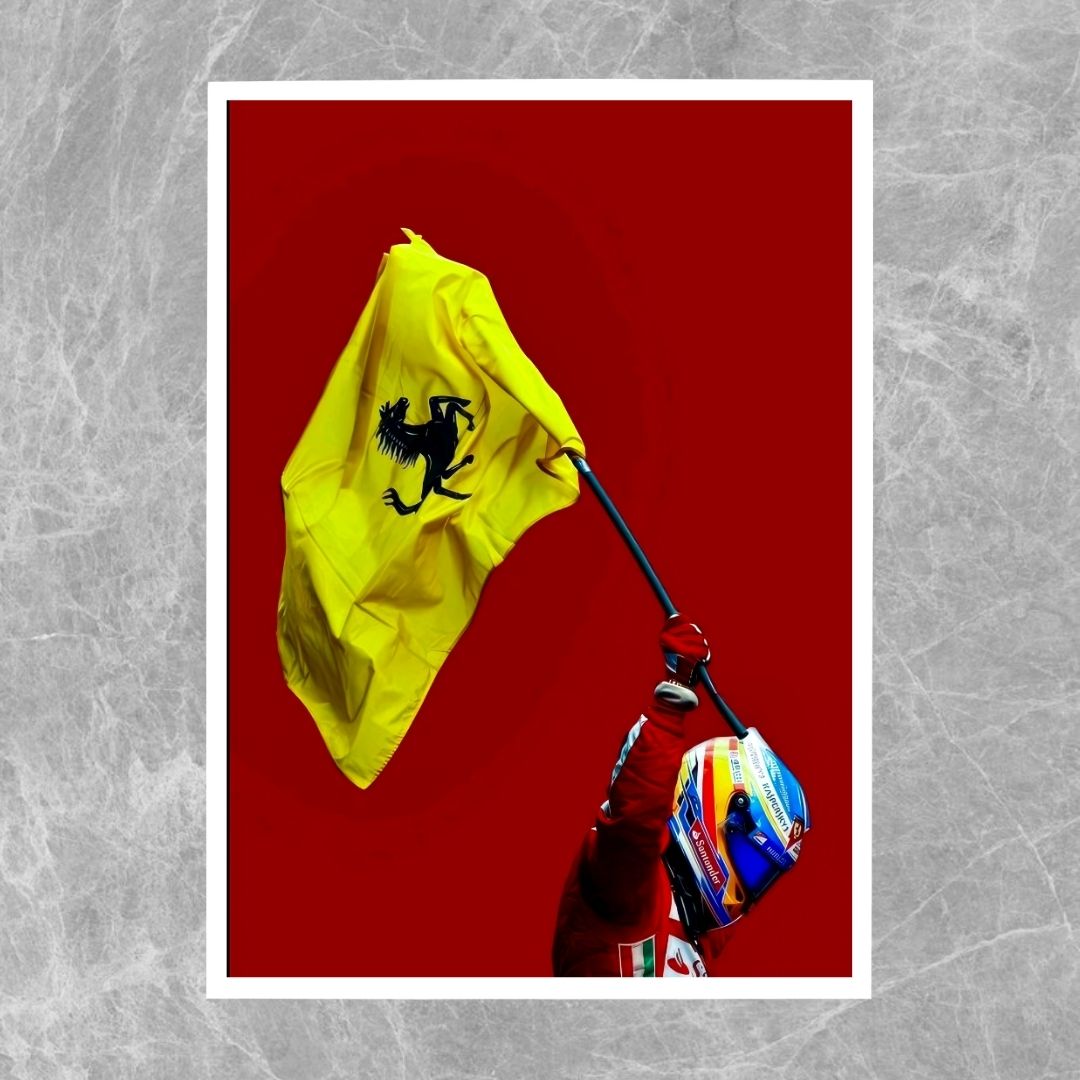 Fernando Alonso Ferrari Flag - Gallery